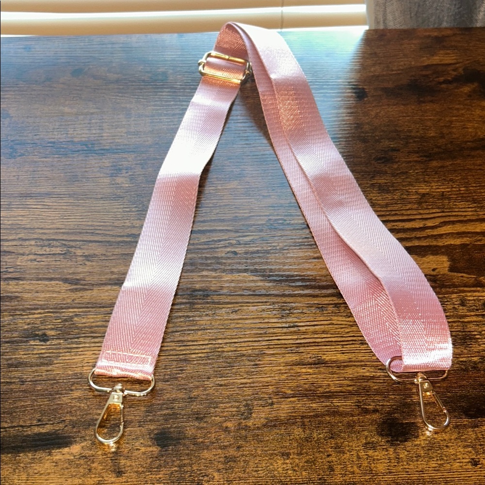 Pink Adjustable Bag Strap with Gold Hardware
